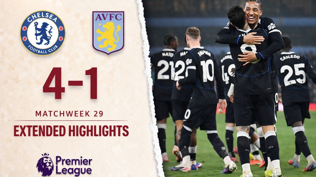 Chelsea vs Aston Villa 4-1 Highlights & Goals Premier League • João Pedro hattrick & Palmer Goal