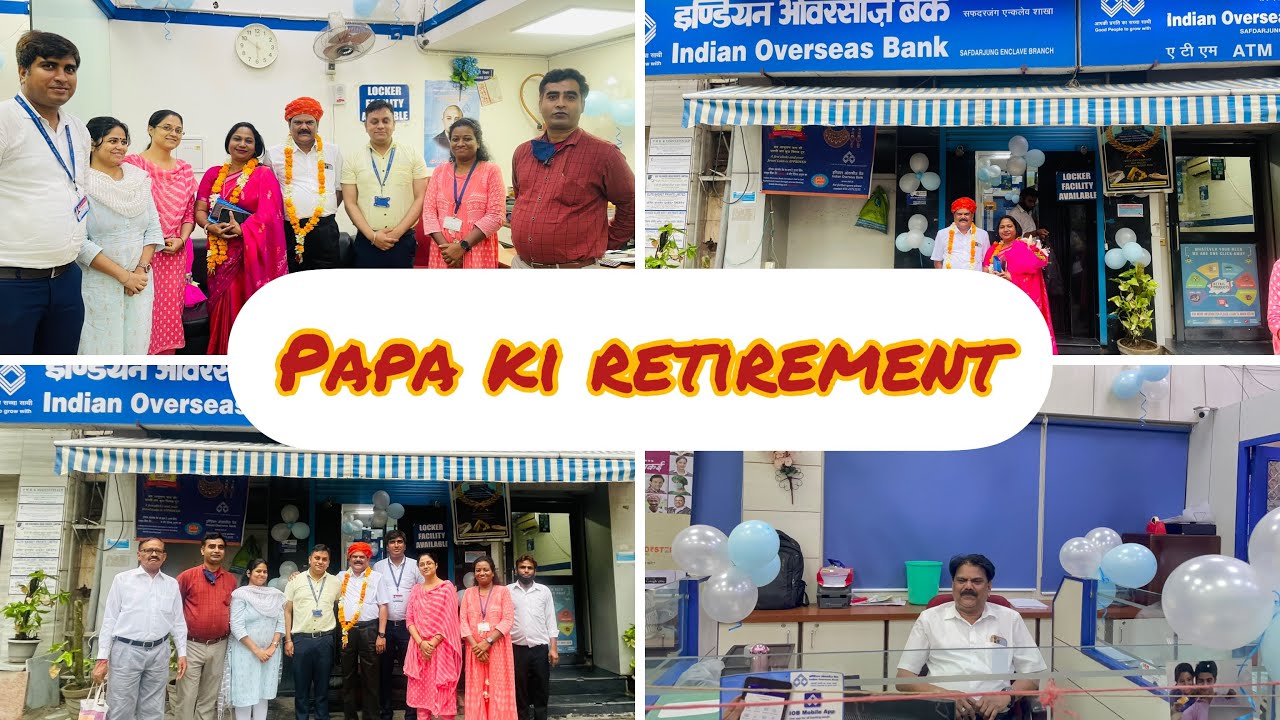 Papa Ki retirement || My dad's Retirement #vlog #party #bank