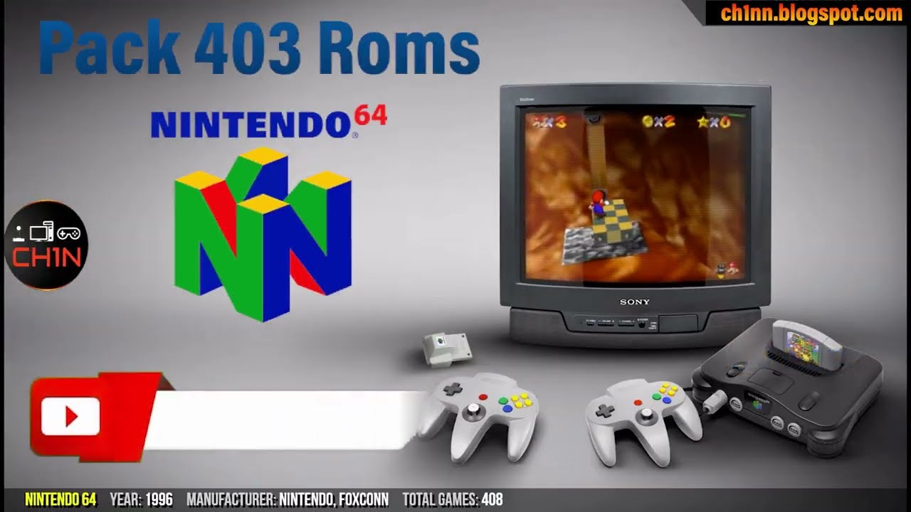 Pack com todos os jogos de Nintendo 64 -All Games Nintendo 64 - 403 Roms N64