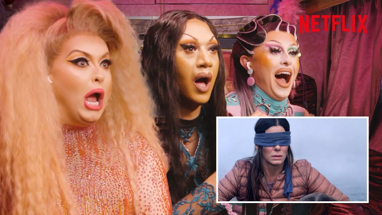 Drag Queens React To Horror Movie Bird Box - Tia Kofi, Blu Hydrangea, Cheryl Hole & more | Netflix