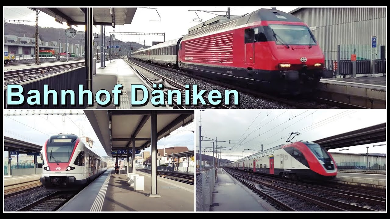 Personenzüge beim Bahnhof Däniken, Kanton Solothurn, Schweiz 2022