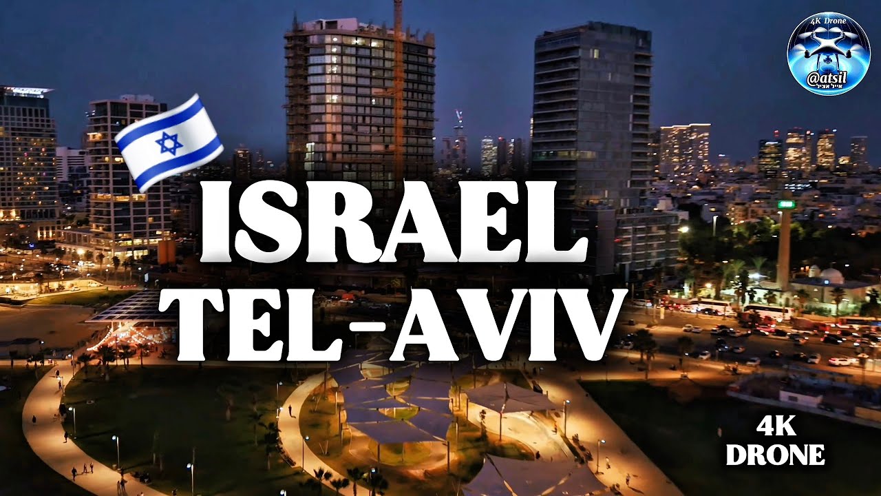🇮🇱 ISRAEL TEL-AVIV Southern coastline after sunset/4K Drone-DJI/ת