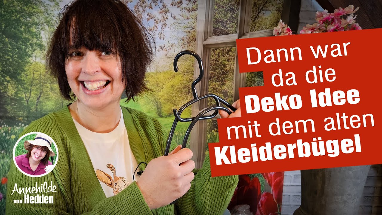 Hast du einen alten Kleiderbügel? Dann mach daraus eine Türdeko für Ostern oder den Frühling.