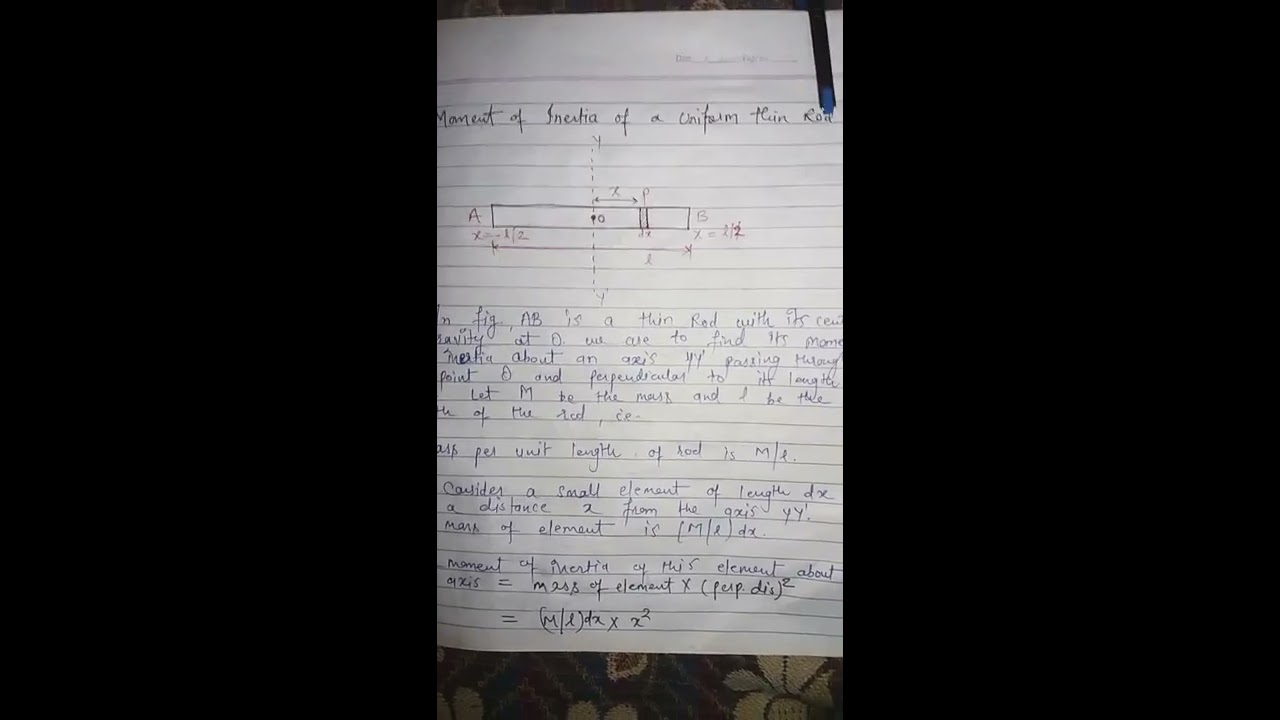 Lecture 31"moment of inertia of a uniform thin rod",by Ms Harshla Chouhan
