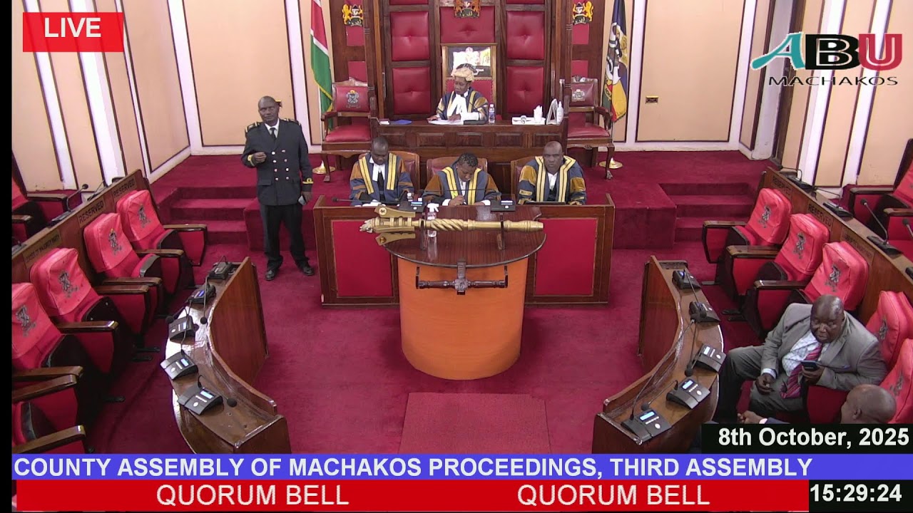 COUNTY ASSEMBLY OF MACHAKOS PROCEEDINGS, (Third Assembly, Fourth Session,  8TH OCTOBER 2025