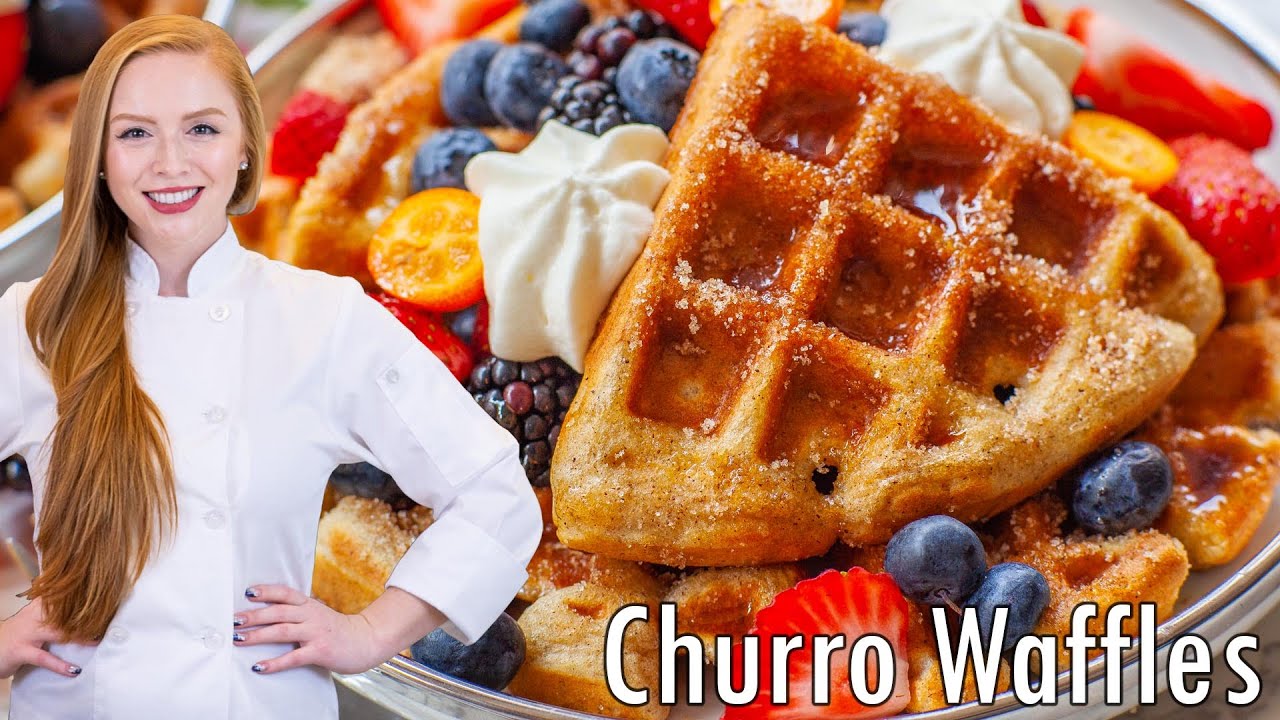 Churro Waffles!!! Fluffy Cinnamon Sugar Buttermilk Waffles
