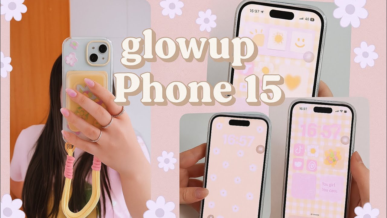 ✨ detox & glow up no meu iPhone 15 | organização + personalização aesthetic