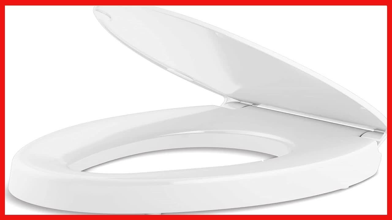 Hyten Elevated Quiet Close Elongated toilet seat, White