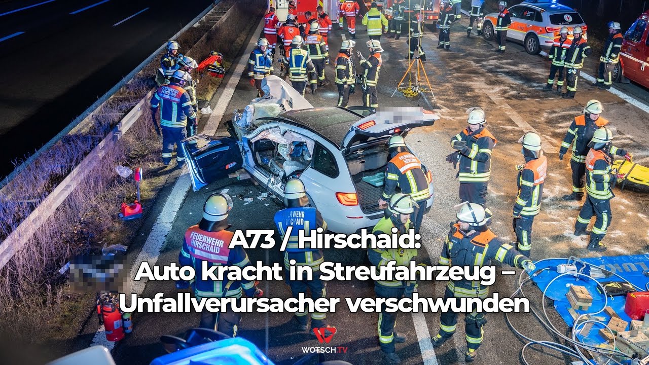 A73 / Hirschaid: Auto kracht in Streufahrzeug &ndash; Unfallverursacher verschwunden