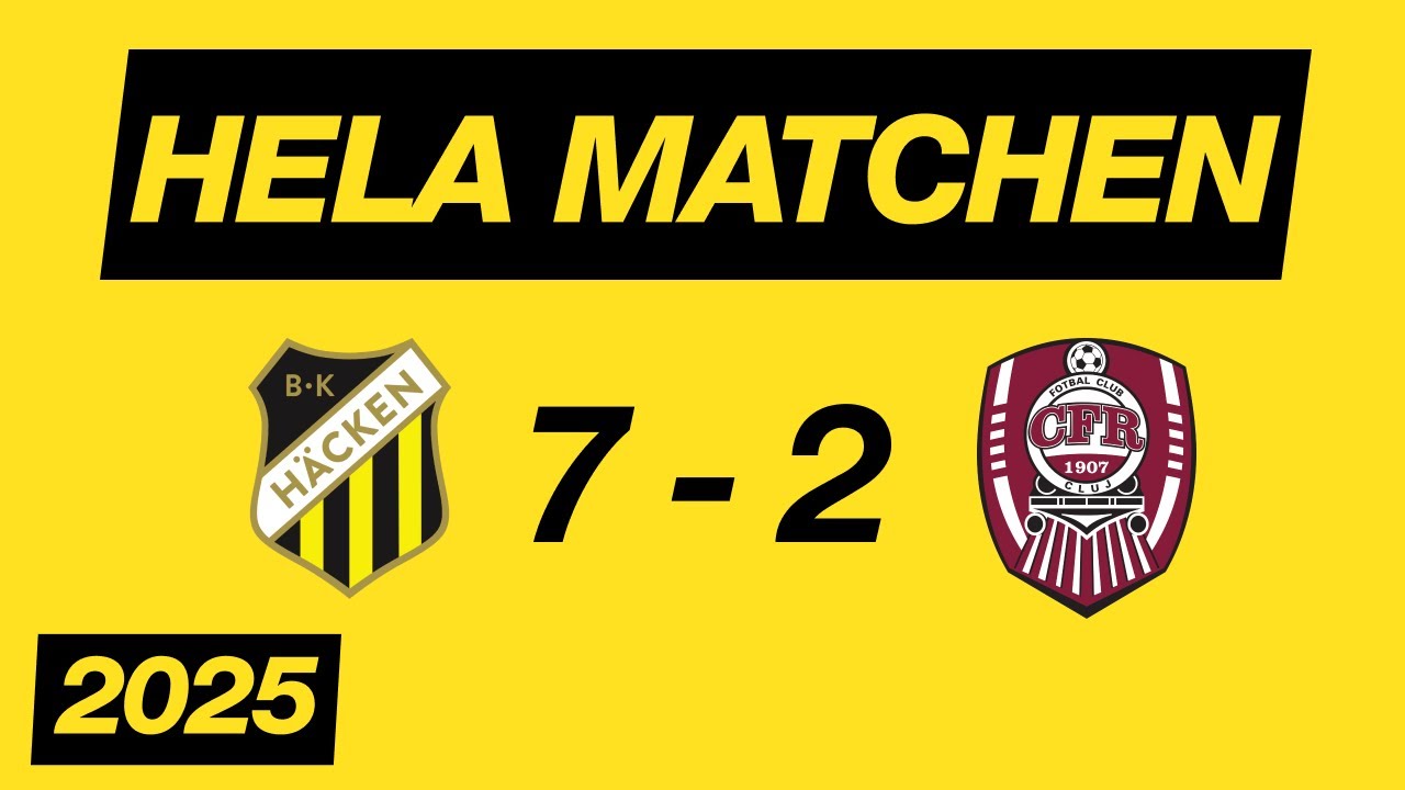 BK Häcken - CFR Cluj (7-2) // Hela matchen // ECL Playoff 1/2 2025