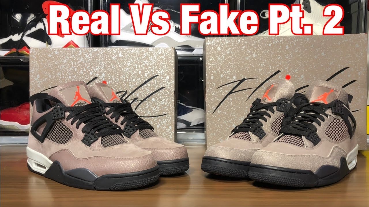 Air Jordan 4 Taupe Haze Real Vs Fake Pt. 2 . With Blacklight and weight comparisons.