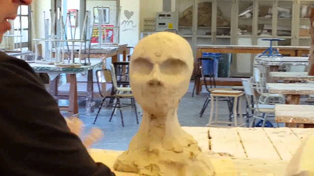 Modelado de figura humana en arcilla. cabeza. parte 1