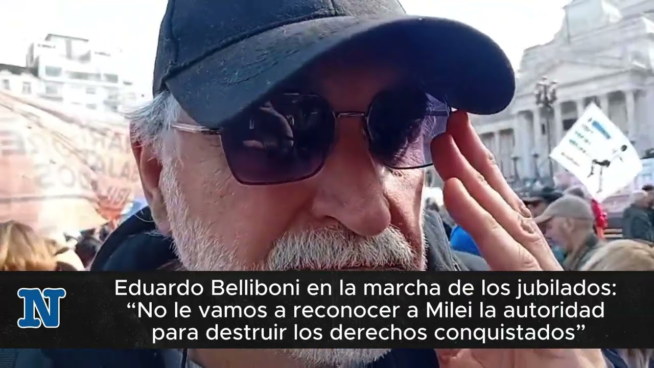Eduardo Belliboni en la marcha de los jubilados: