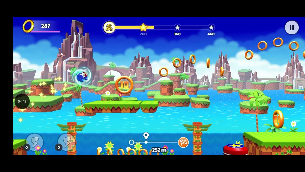 Jogando Sonic runners adventure versão 1.04 