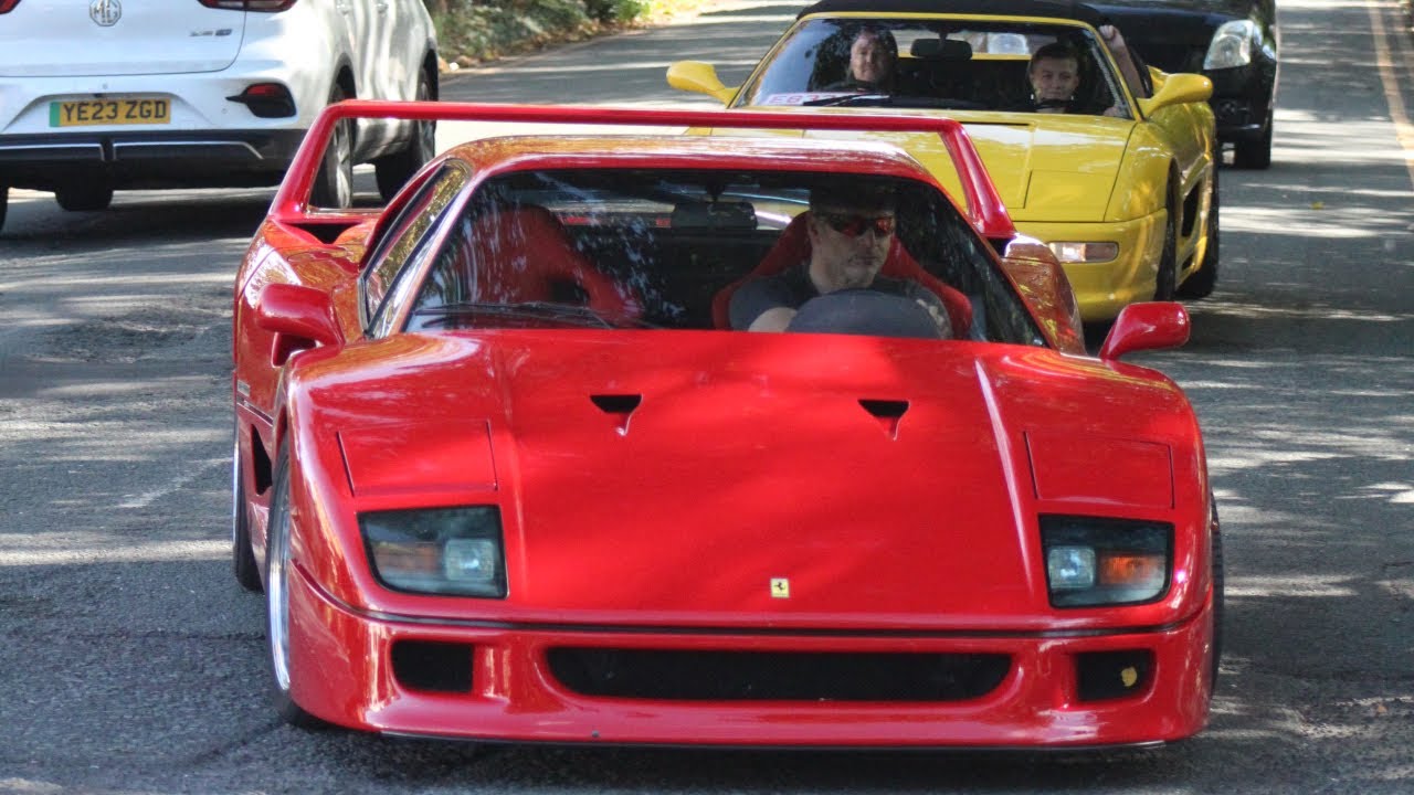 Supercars in Alderley Edge 2024 (F40, 812 Comp, F12 TDF, 765LT, Project 7, 750S, Huracan x3…)