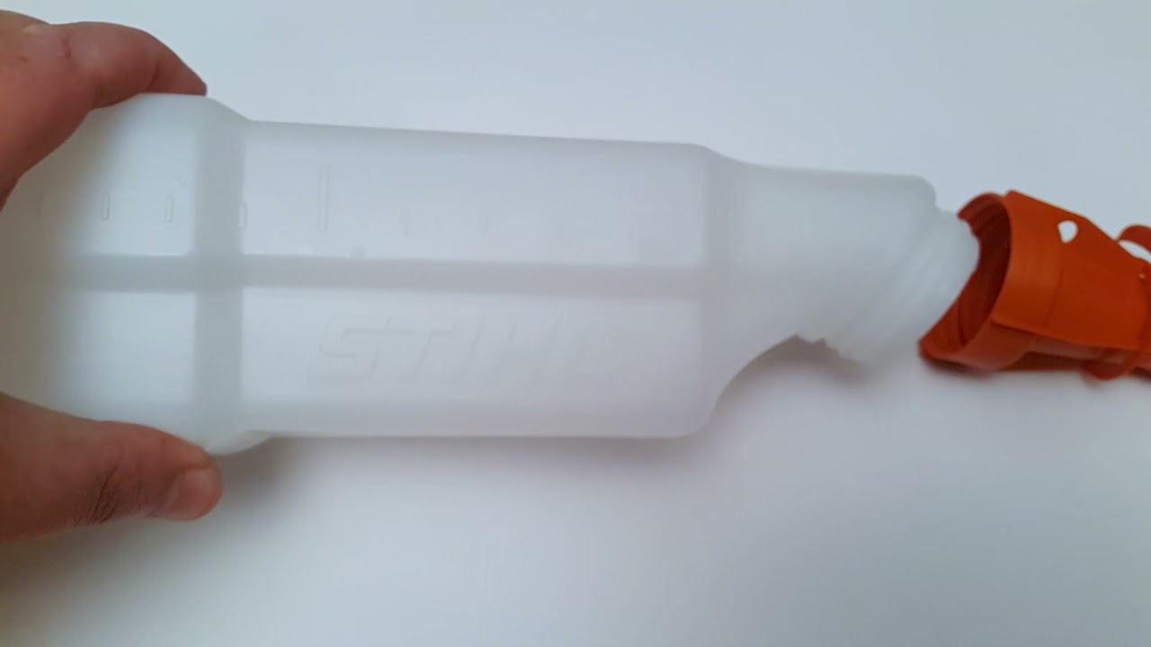 Бутылка для смешивания топливной смеси Stihl. На что смотреть при покупке , доработка от протеканий.