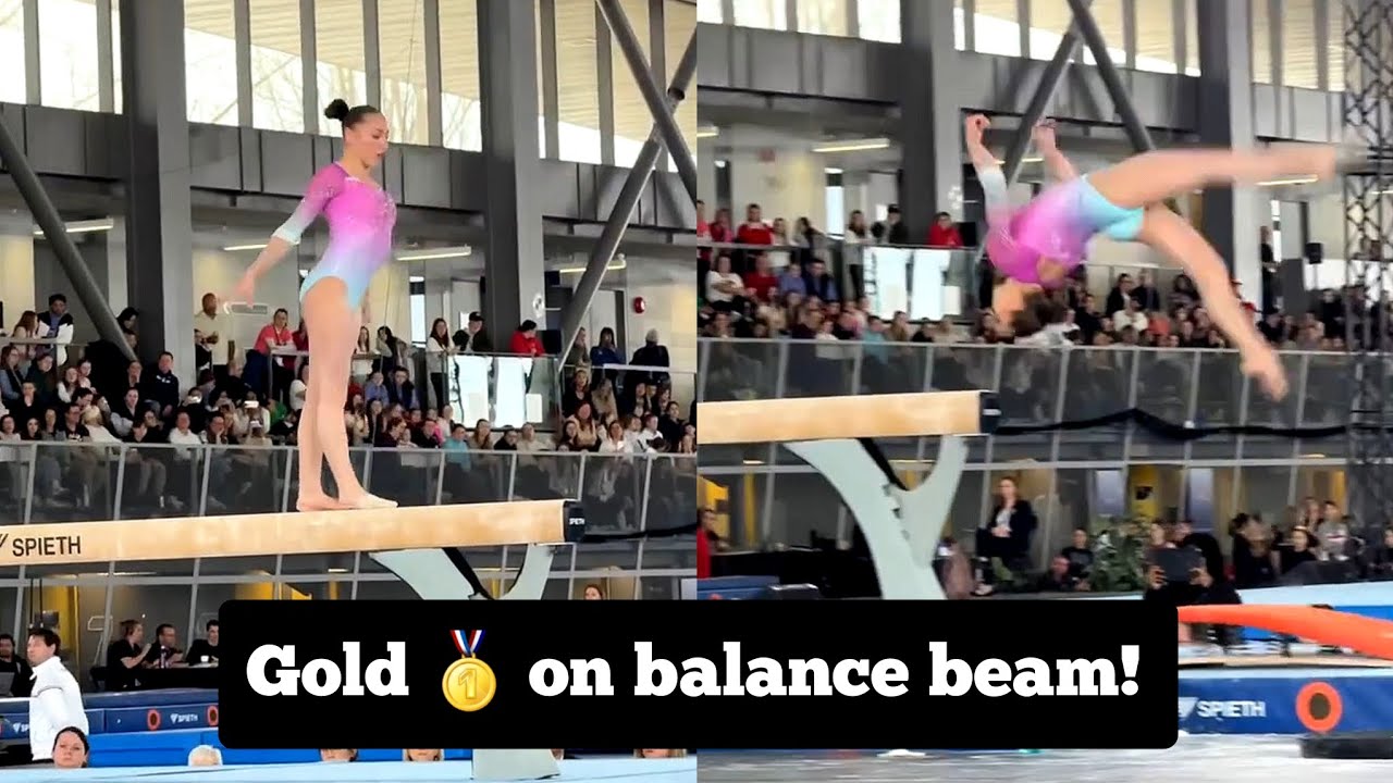 Kaylia Nemour of Algeria 🇩🇿 wins the Gold Medal🥇 - 14,200 Beam - International Gymnix 2025