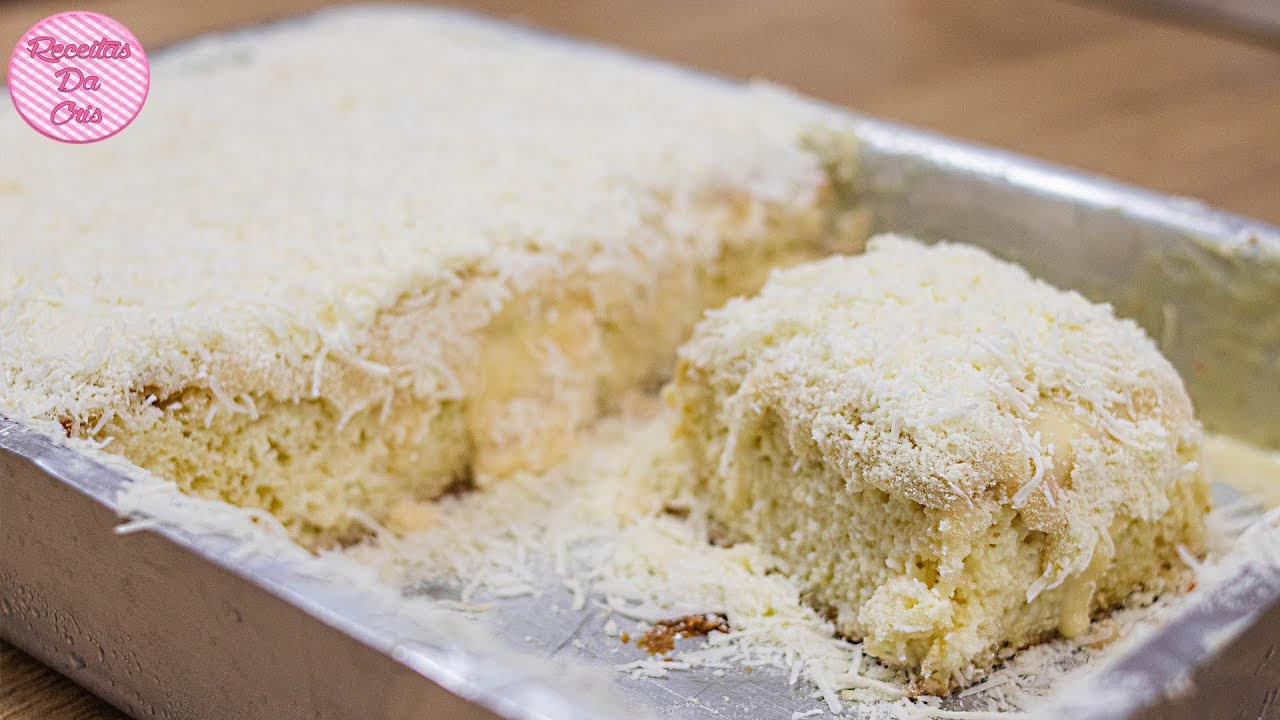 BOLO TOALHA FELPUDA CREMOSO GELADO DE LEITE NINHO E COCO | RECEITAS DA CRIS