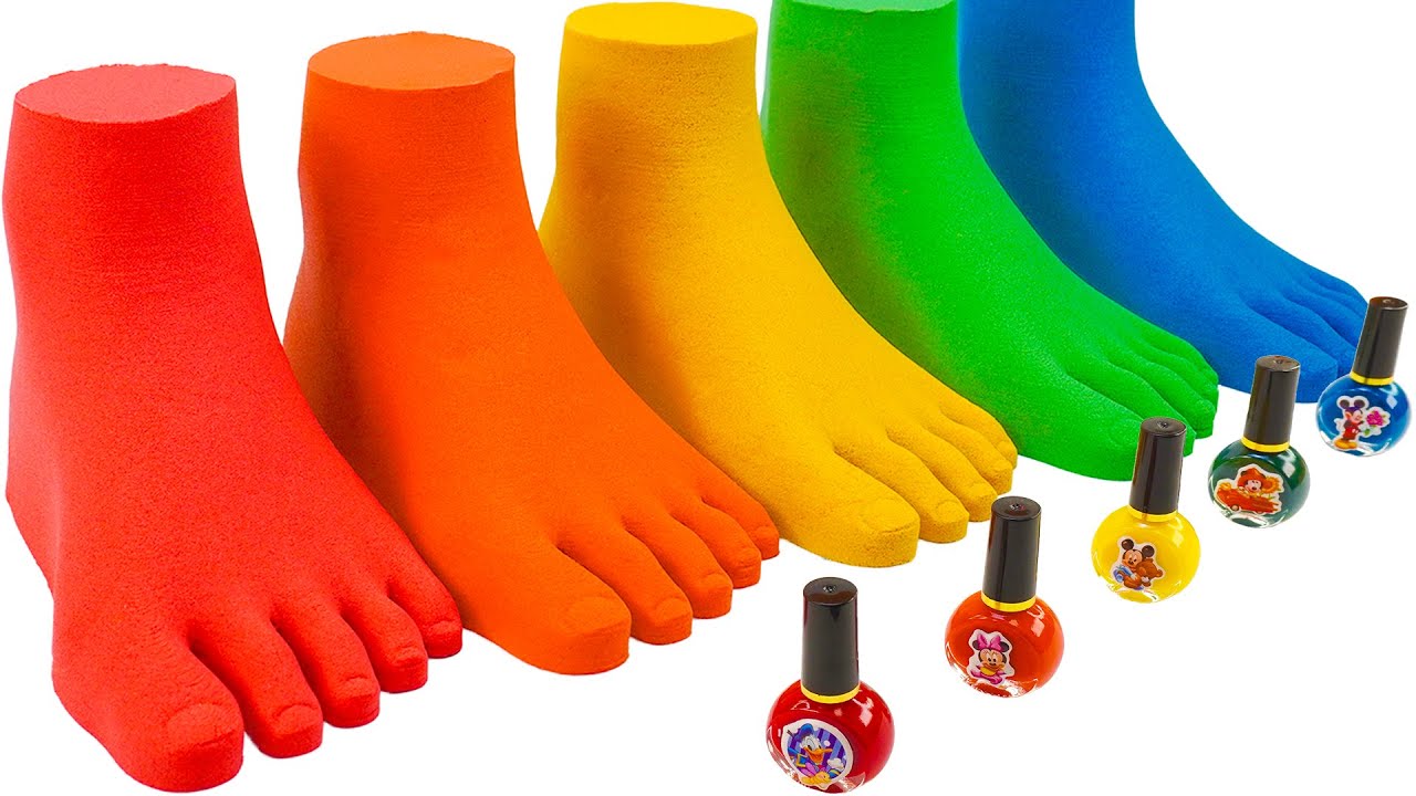 Satisfying Video | How To Make Rainbow Foot From Kinetic Sand Cutting ASMR | Magic Sand B