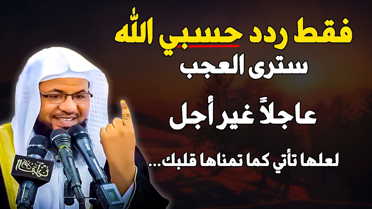 فقط ردد حسبي الله.. وسترى العجب عاجلا غير اجل لعلها تأتي كما تمناها قلبك... للشيخ محمد الشنقيطي