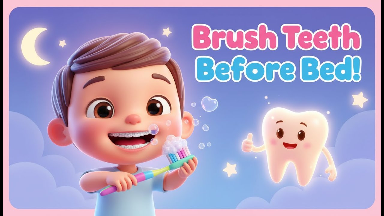 Brush Teeth Before Bed Song | Kids Tooth Brushing Routine | Nursery Rhyme for Toddlers