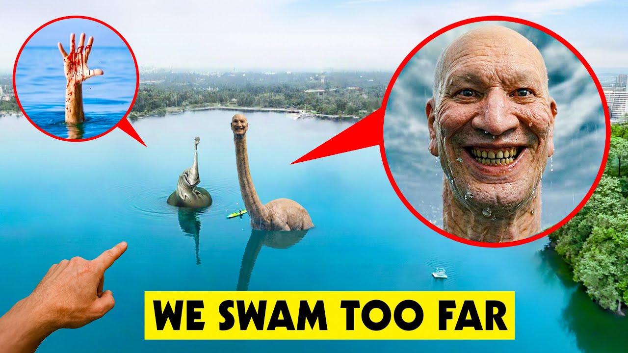 DRONE catches WE SWAM TOO FAR vs HAND SEA MONSTER in REAL LIFE!! (SEA MONSTER MOVIE)