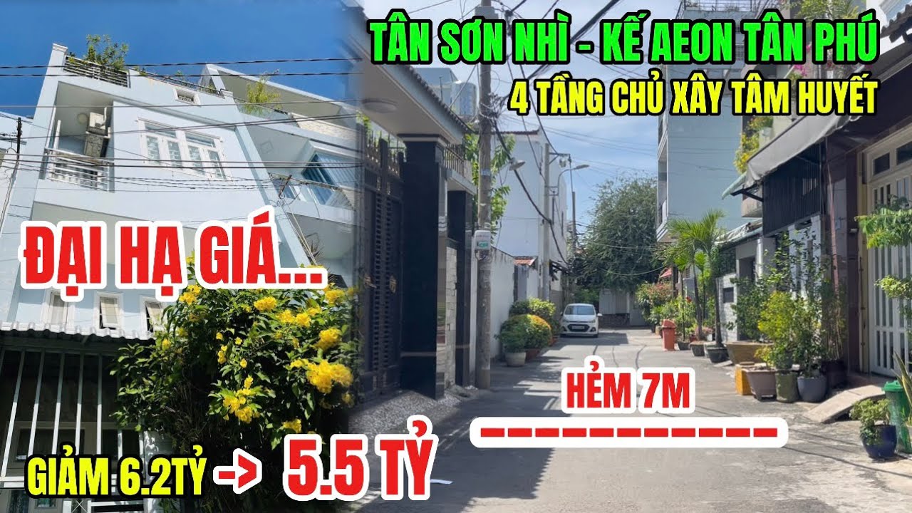 BÁN GẤP nhà đường xe hơi 7m Tân Sơn Nhì, Quận Tân Phú 4 tầng BTCT chủ xây ở tâm huyết giá rẻ