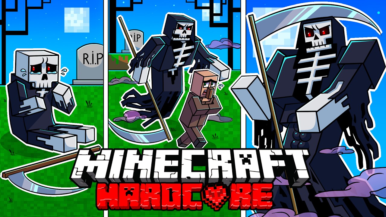 I Survived 100 DAYS as the GRIM REAPER in HARDCORE Minecraft!