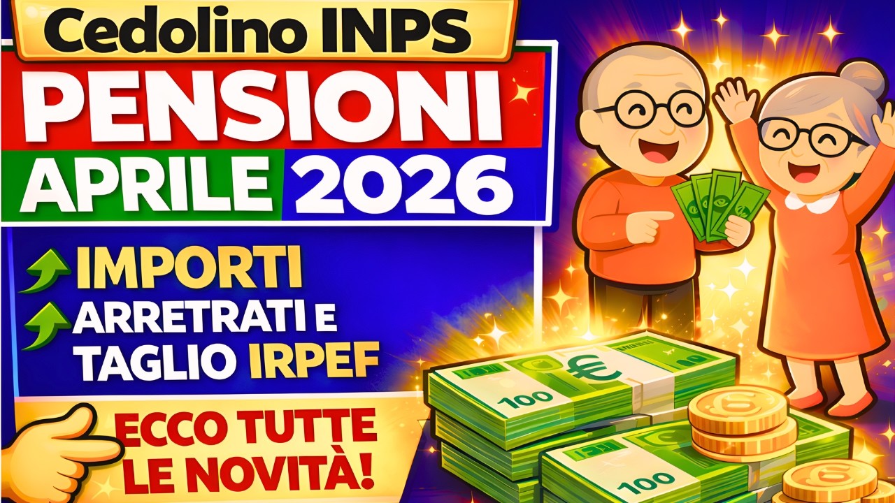 ✅ Cedolino INPS Pensioni Aprile 2026 👉 Importi, Arretrati e Taglio IRPEF 👉 Ecco Tutte le Novit&agrave;!