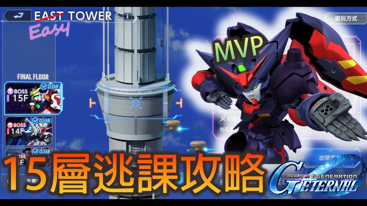 【SD高達G世代永恆】EAST TOWER｜第15層｜逃課｜[Gジェネ オルタナティブシリーズ]｜SD鋼彈G世代永恆