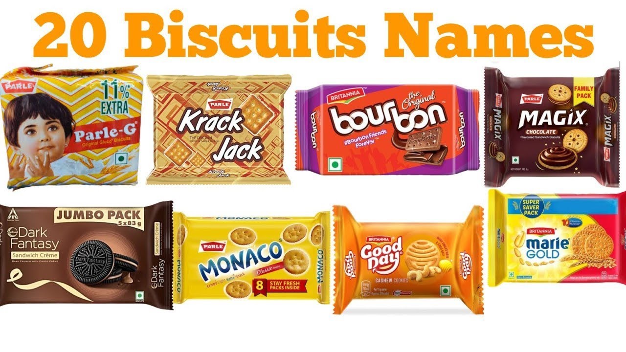 20 बिस्कुट के नाम सीखें | 20 biscuit Names in English for Kids Vocabulary Learning