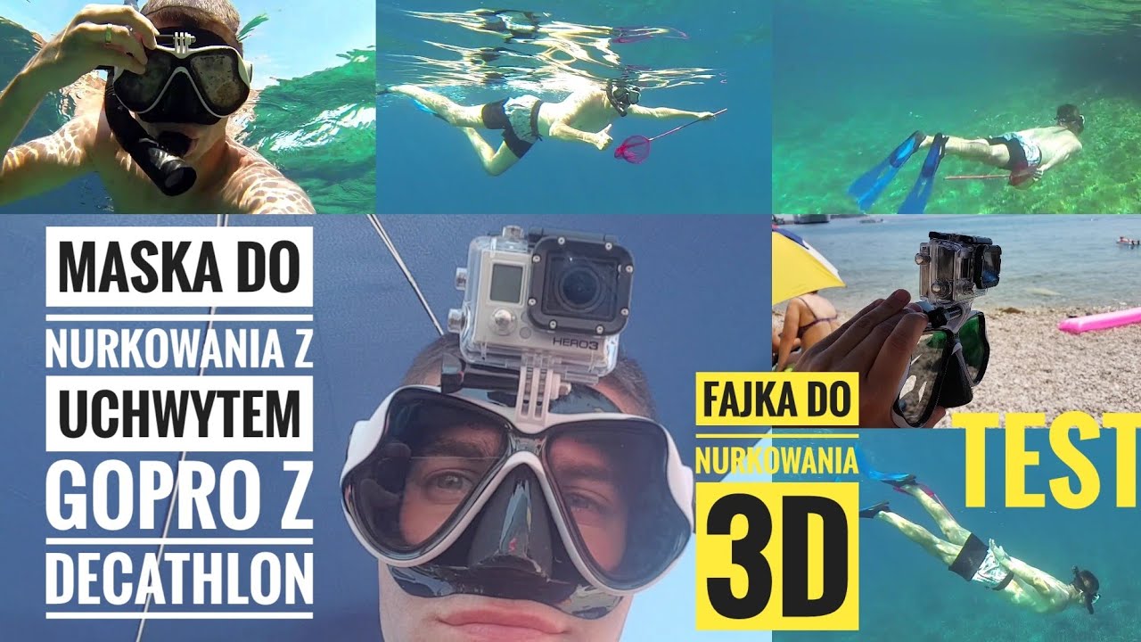 PILINE FLOW CAM maska do pływania snorkelingu nurkowania z uchwytem GOPRO z Decathlonu RECENZJA