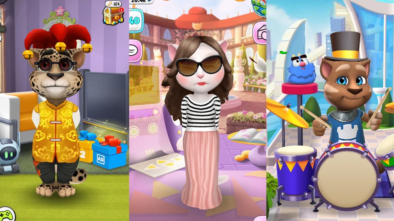 My Talking Tom vs My Talking Angela vs My Talking Tom 2 - 