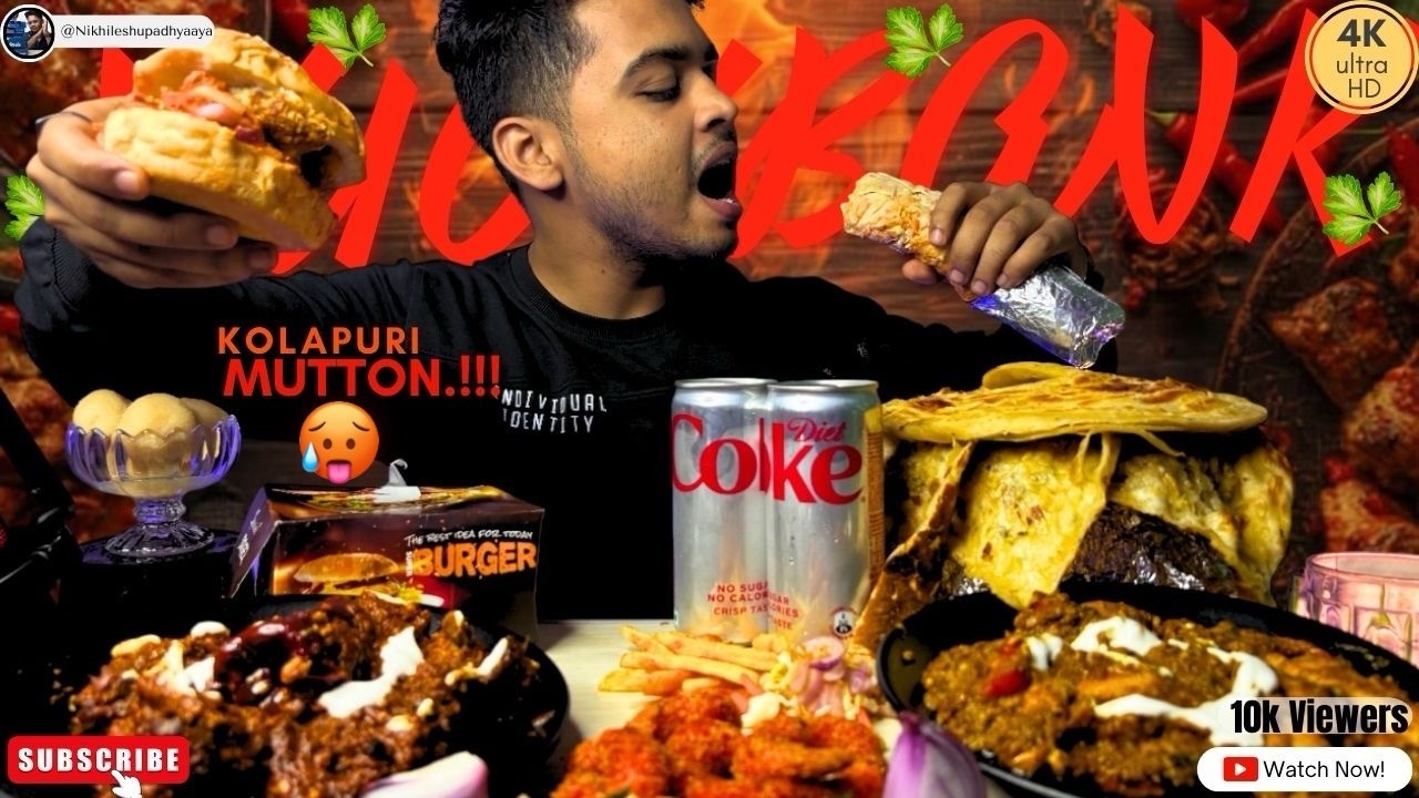 FULLSPICY 🥵KOLAPURI MUTTON WITH BUTERNAN LACHAAPARATHA,CRISPY PRAWANS,CHICKEN MAHARAJA,CHICKENBURGER