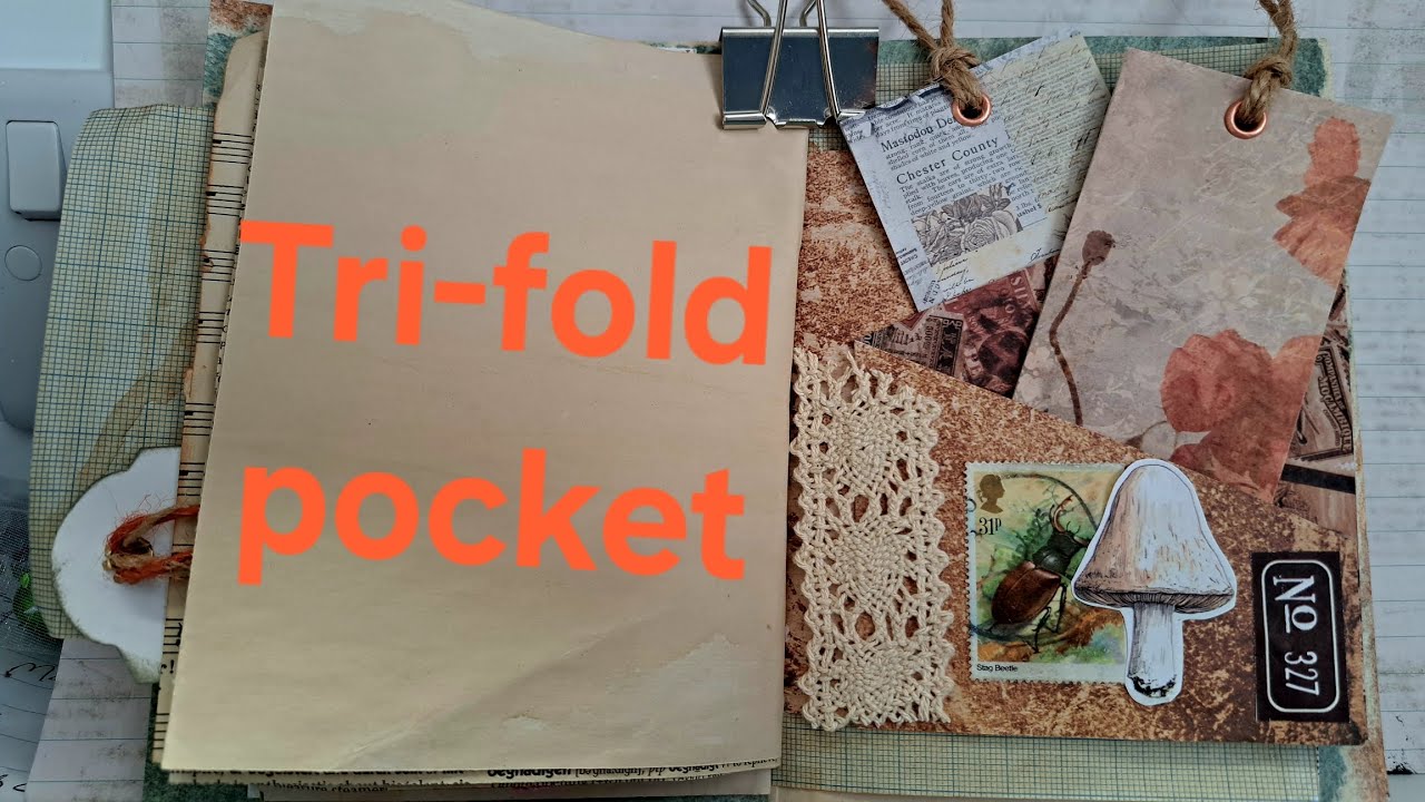 Episode 7 | Making a junk journal series | Trifold pocket with store ticket tags
