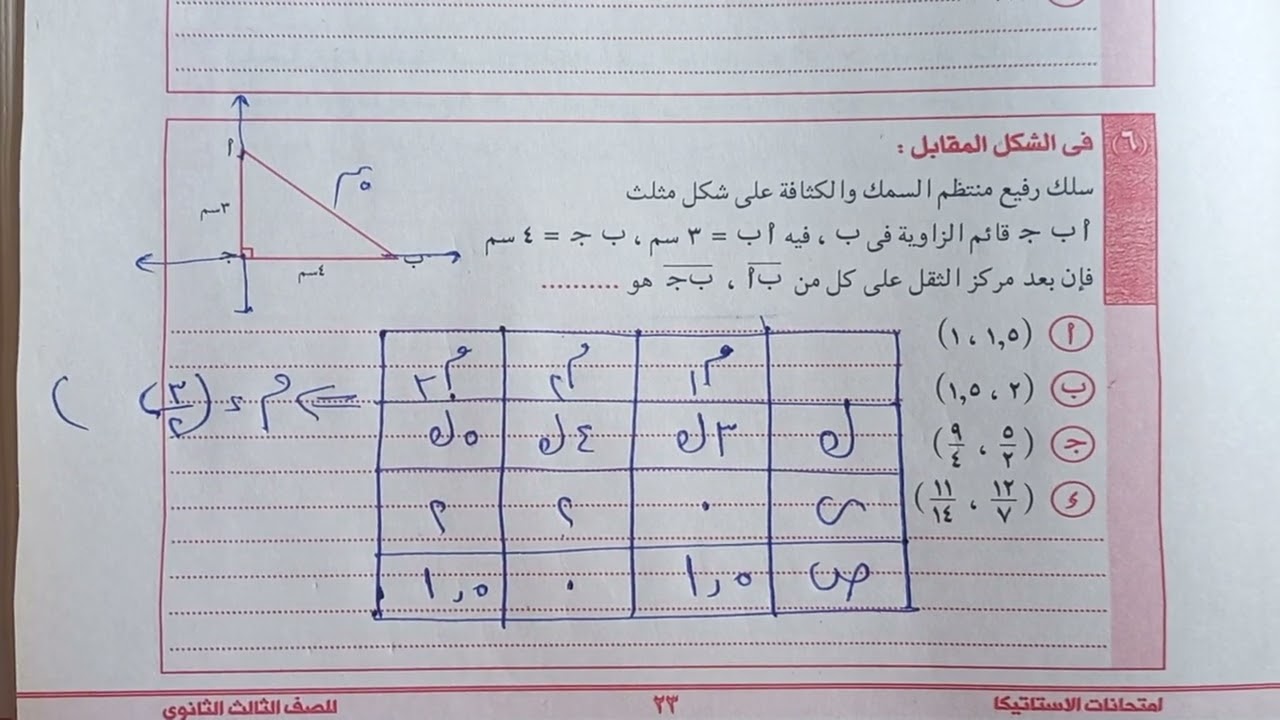 حل إمتحان الاستاتيكا ٢٠١٩ دور ثاني للثانوية الأزهرية @m.rosama-1101 من كتاب المرشد