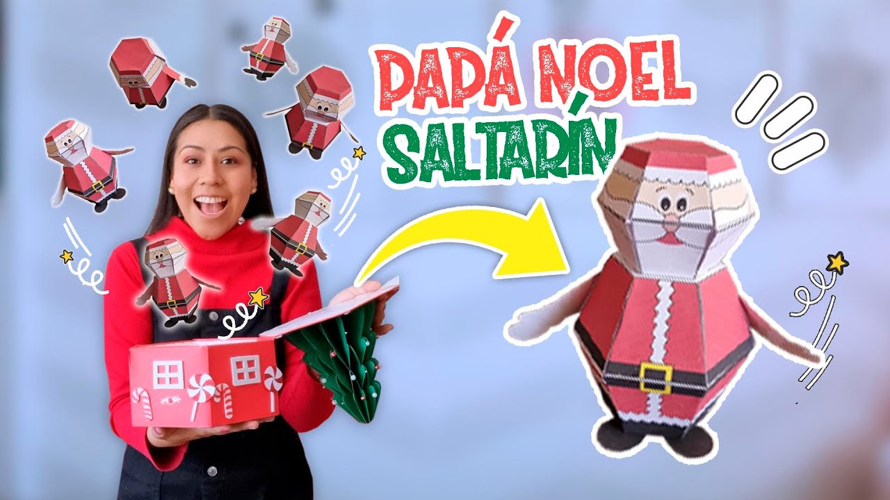 PAPÁ NOEL SALTARÍN de ORIGAMI 🎅REGALO SORPRESA - Parte 2 | Moldes gratis
