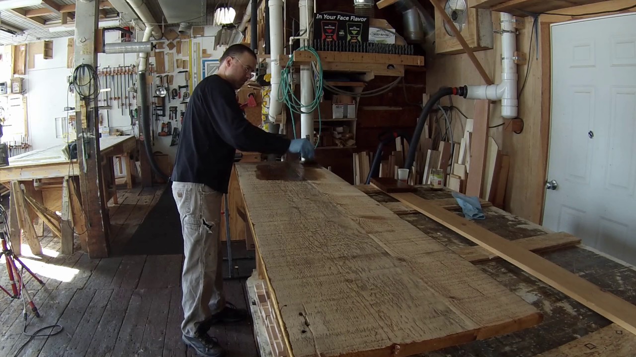 Reclaimed Wood Counter Top With Toning Exercise (Console Table Part 1)