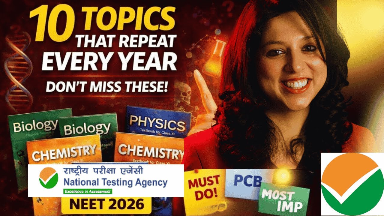 NEET 2026 PCB 🚨 | 10 Repeating Topics → ~65 Questions | Don’t Skip | Dr. Vani Sood
