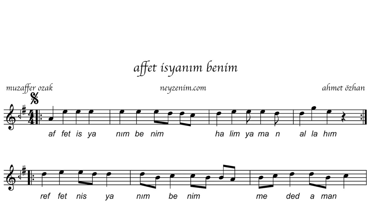AFFET İSYANIM BENİM HÜSEYNİ İLAHİ SOLFEJ