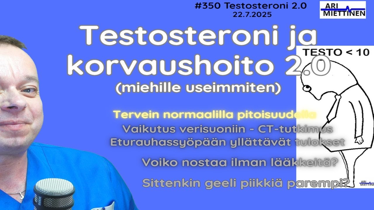 350 Testosteronin korvaushoidolla miehelle parempi terveys