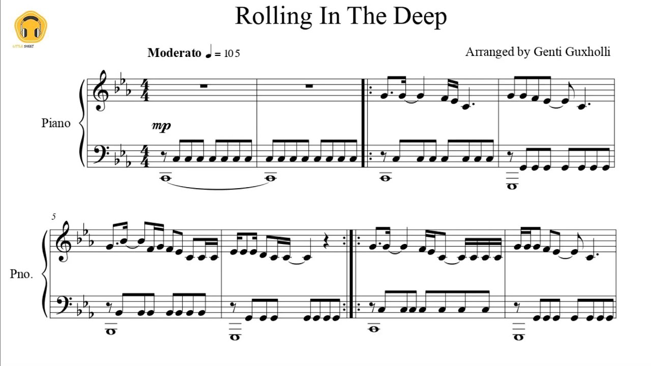 Rolling In The Deep by Adele (Piano Solo/Sheets)