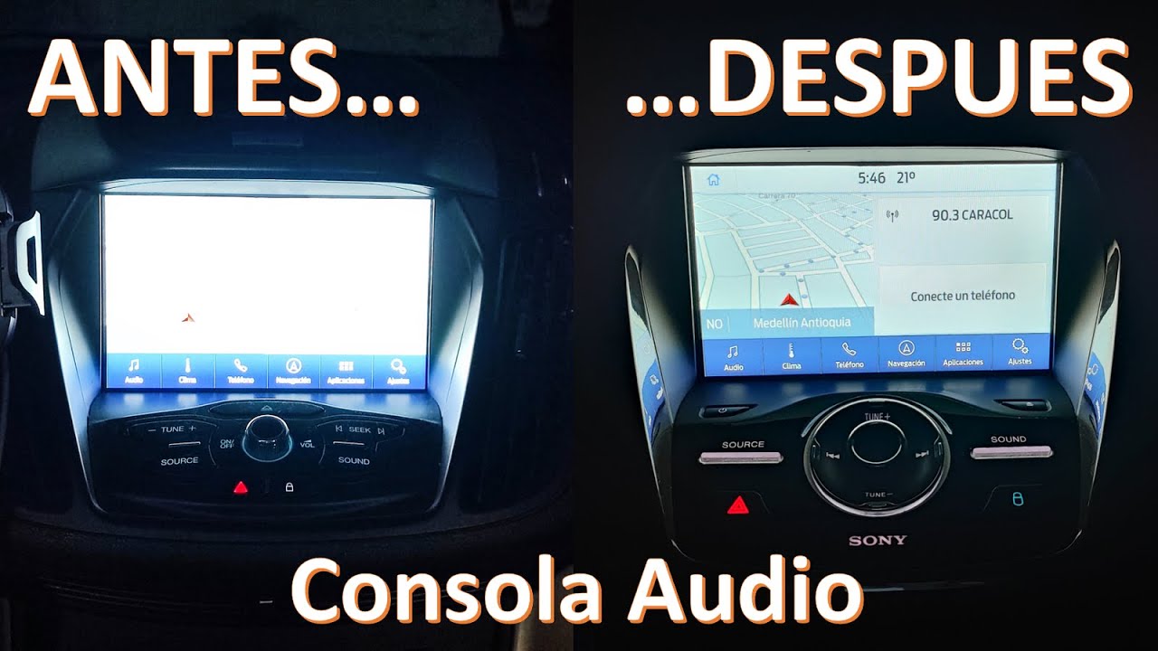 Cambio de Consola central Sony de Audio SYNC - Tipo Titanium Ford Escape Kuga 2014