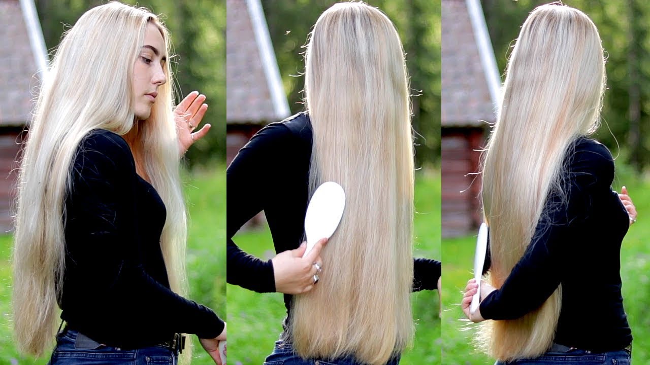 RealRapunzels - Iben's hair brushing