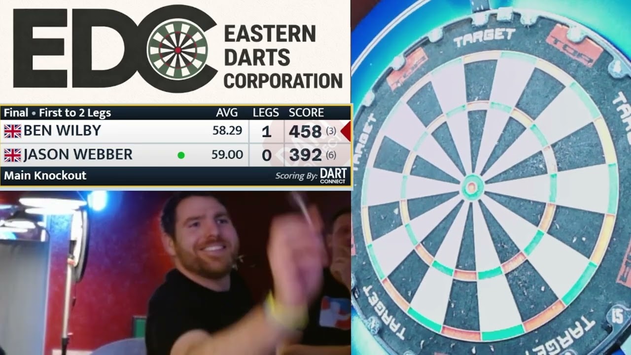 EDC Darts (UK) Thursday 19th February 2026 Diss Heywood 24 player ko webber vs ben final