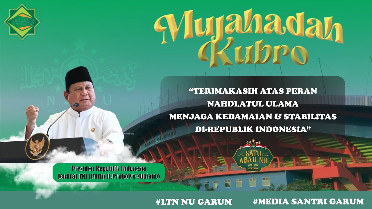 🔴 SAMBUTAN PRESIDEN RI H.PRABOWO SUBIANTO PADA MUJAHADAH KUBRO DI-STADION GAJAYANA MALANG