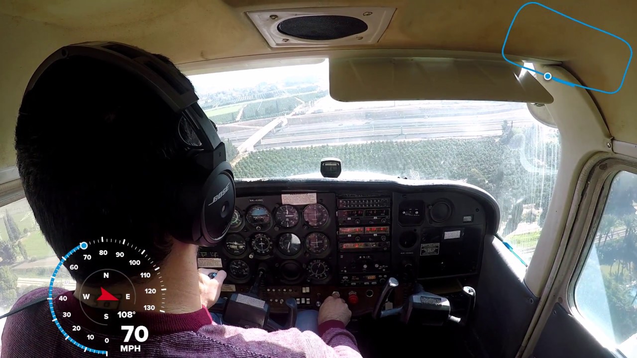 רן פסקל בהקפה בשדה התעופה הרצליה מטוס- C172 מסלול 11 (+ ATC עם כתוביות)