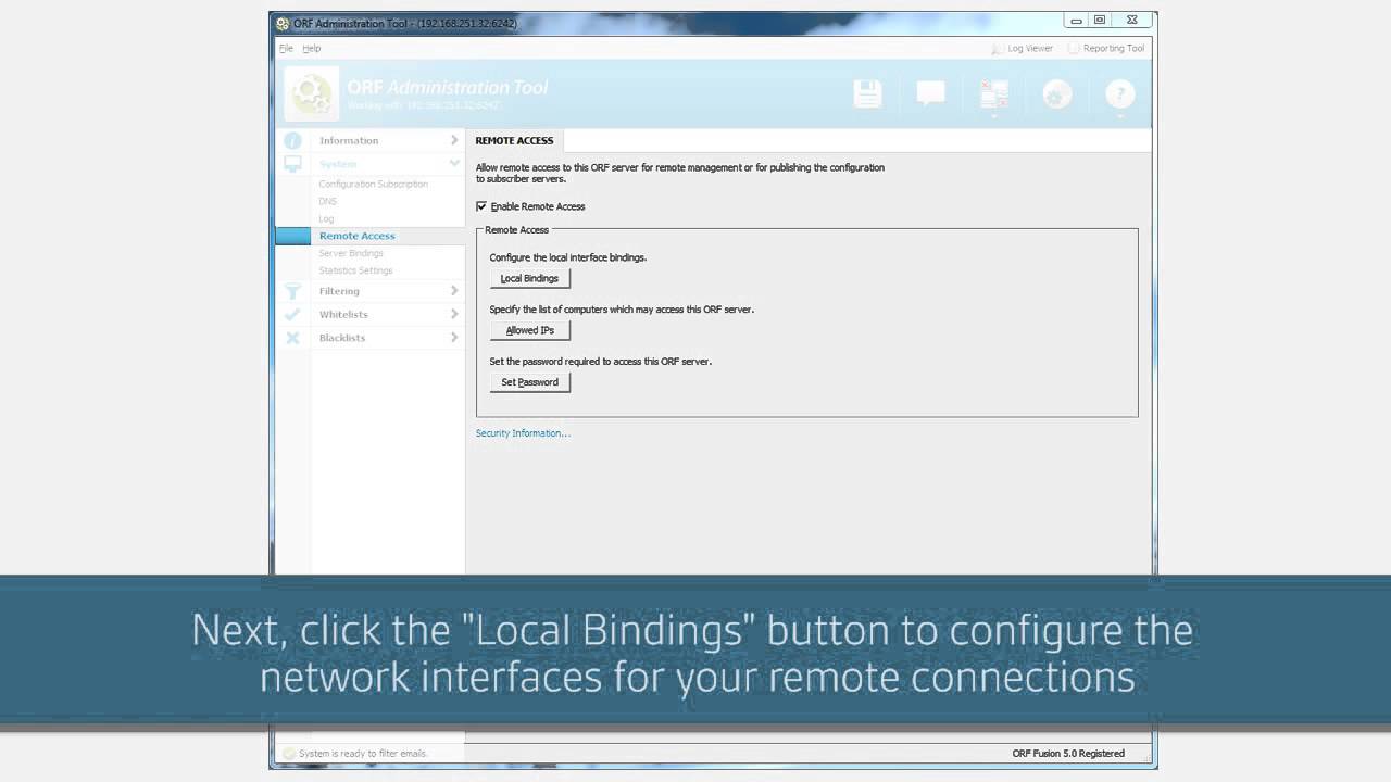 ORF 5 New Features: Remote Administration