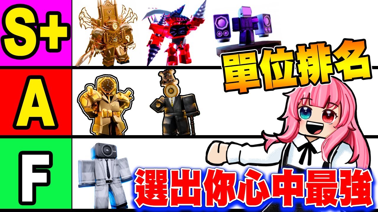【廁所塔防排名戰】這個網站能讓你排出自己心中最強的單位！你們心中戰力天花板是誰？【小光Roblox】【Toilet Tower Defense】