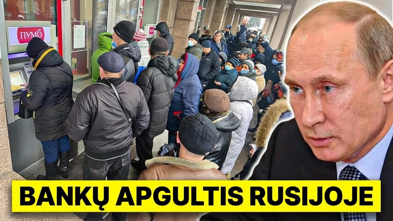 Panika Rusijoje: Putino bankai griūva, gyventojai masiškai atsiima milijardus